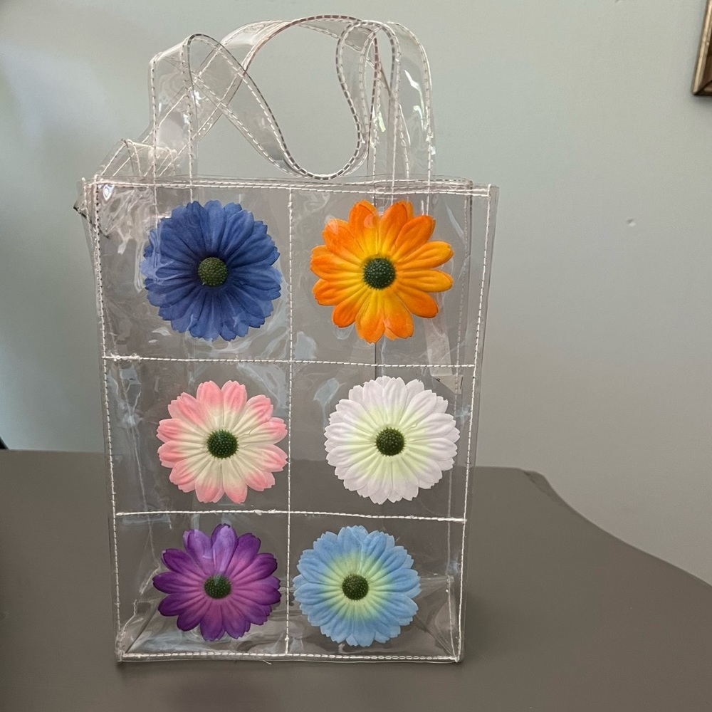 Clear Floral Gift Bag